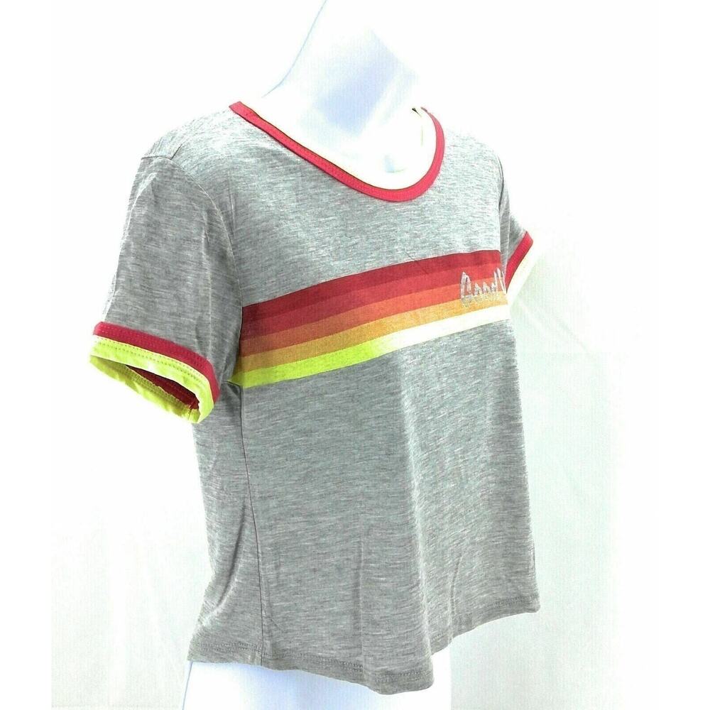 23 Love Street Gray Short Sleeve Crop Top - Junior's Size Large - Chic Trendy - Picture 8 of 11